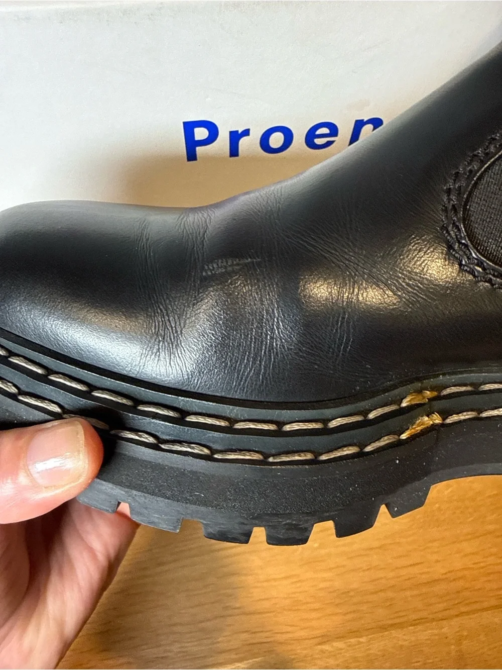 Proenza Schouler Black Leather Chelsea Lug Sole Platform Boots Italy EU 37